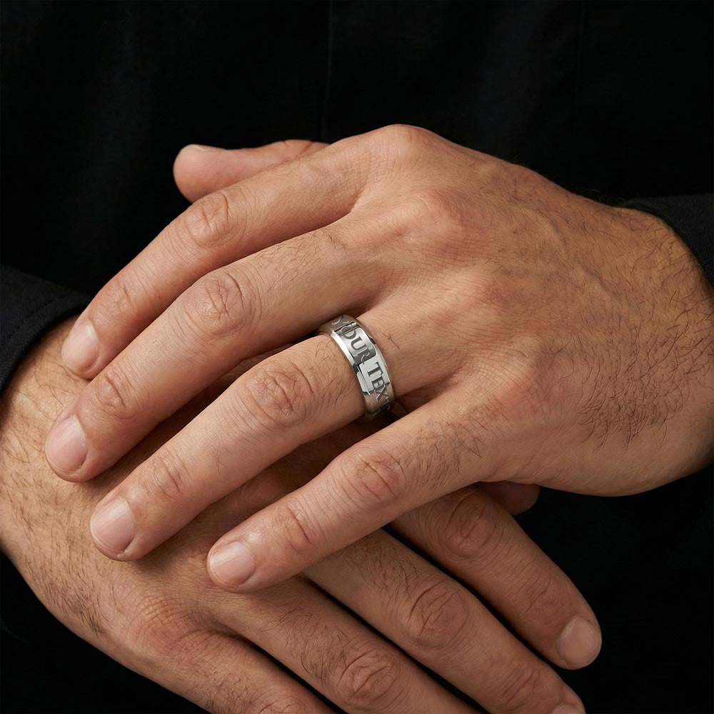Name engraved ring