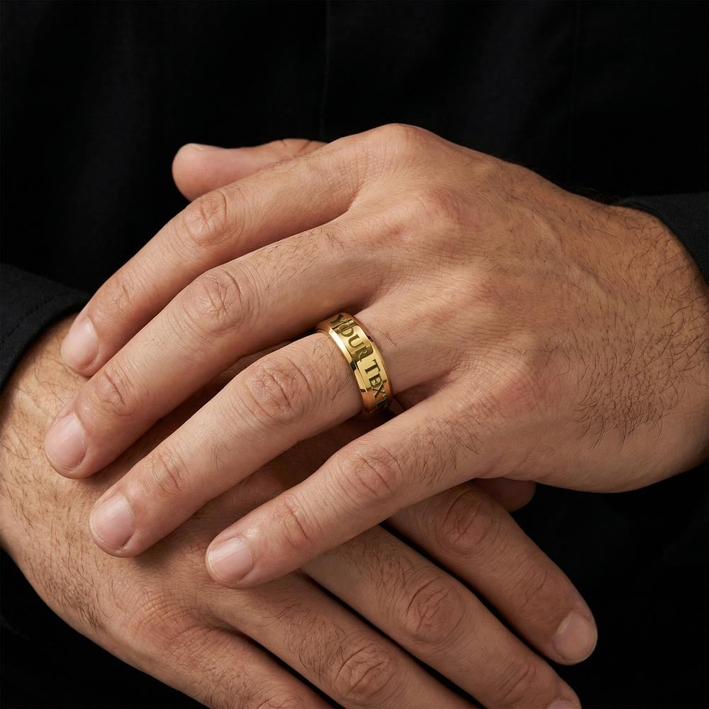 Name engraved ring