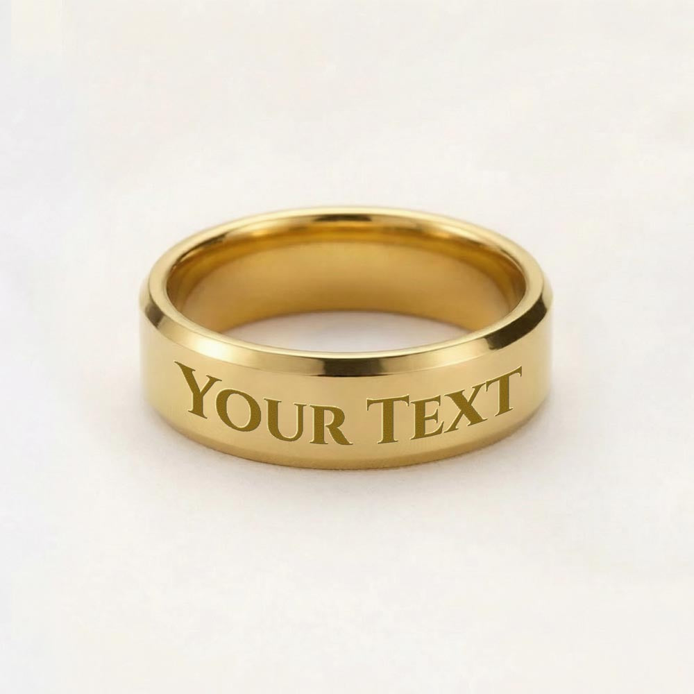 Name engraved ring