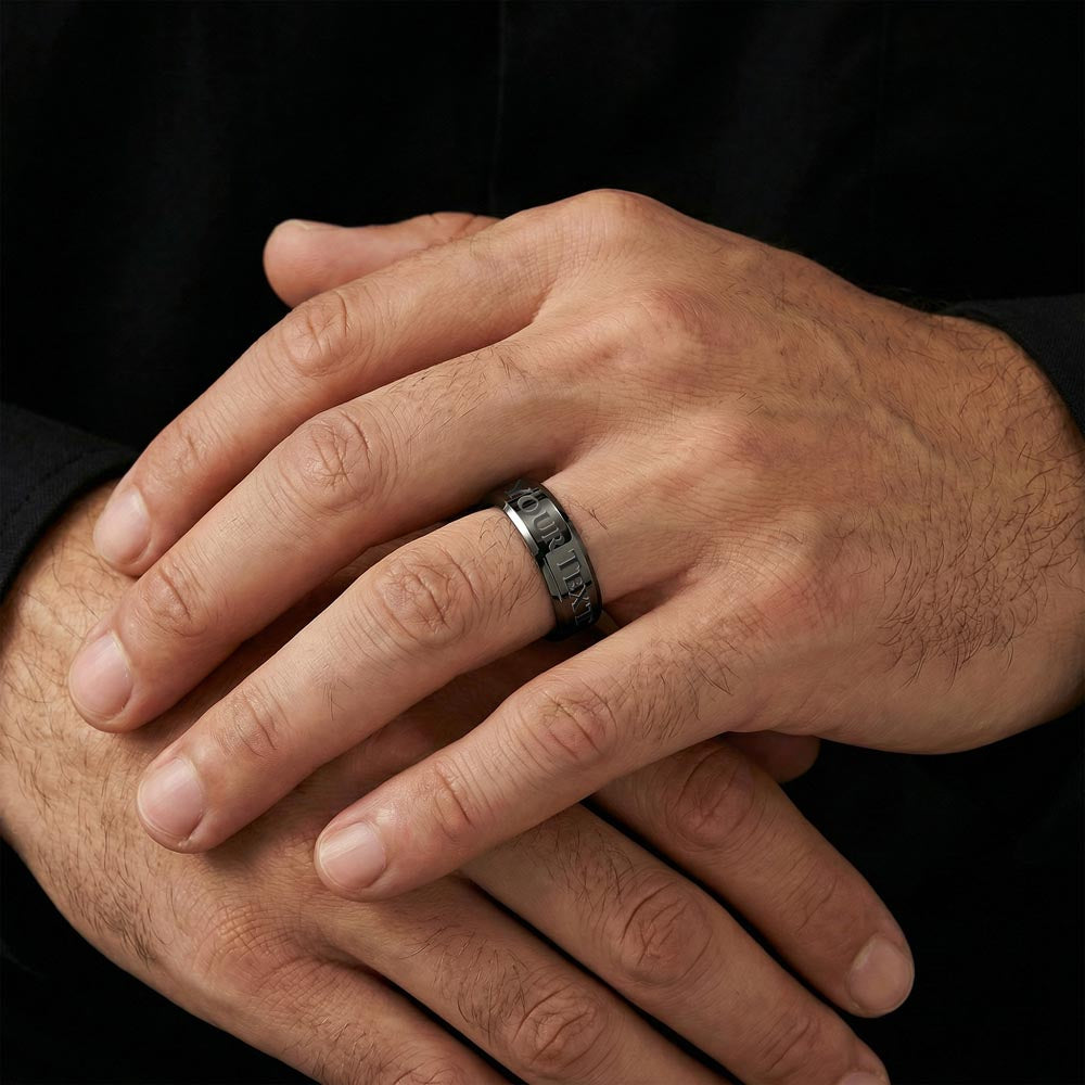 Name engraved ring