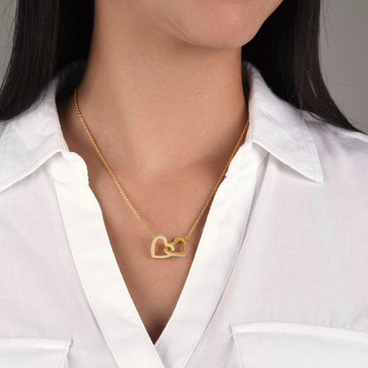 Double Hearts necklace - الى ابنتي